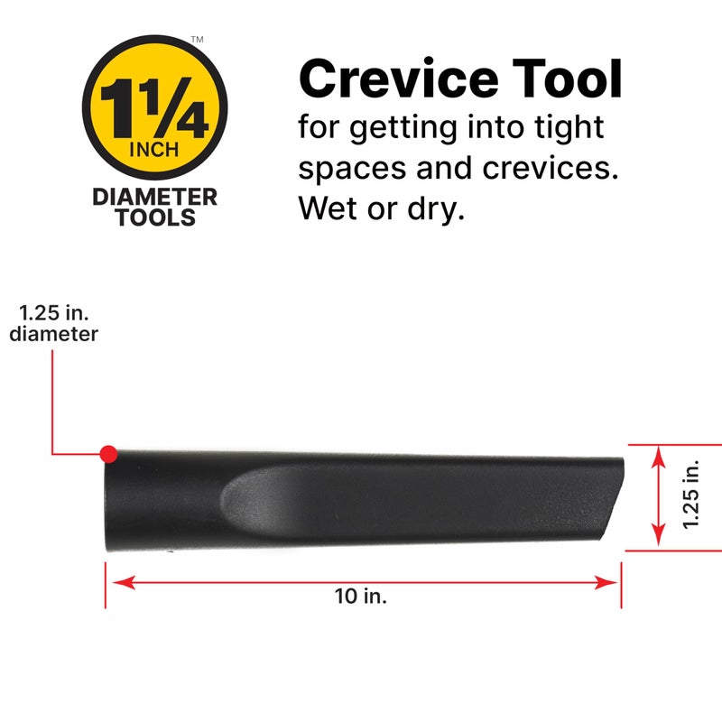 SHOPVAC Shop-Vac 9064300 1.25 Inch Diameter Cleaning Kit, Includes Round Brush, Crevice Tool, and Gulper Nozzle, Black, Ideal for Upholstery, Blinds, and Car Interiors (1-Pack) - Image 5